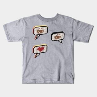 Pixel art coffee messaging Kids T-Shirt